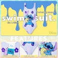 thumbnail image 3 of Traje de baño Disney para niñas de una sola pieza, punto lila, de 11 a 12 años, 3 of 6