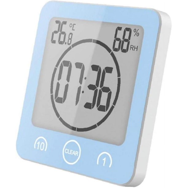 Pantalla Lcd Digital Digital impermeable Splash reloj de pared para baño reloj de ducha temporizador de temperatura