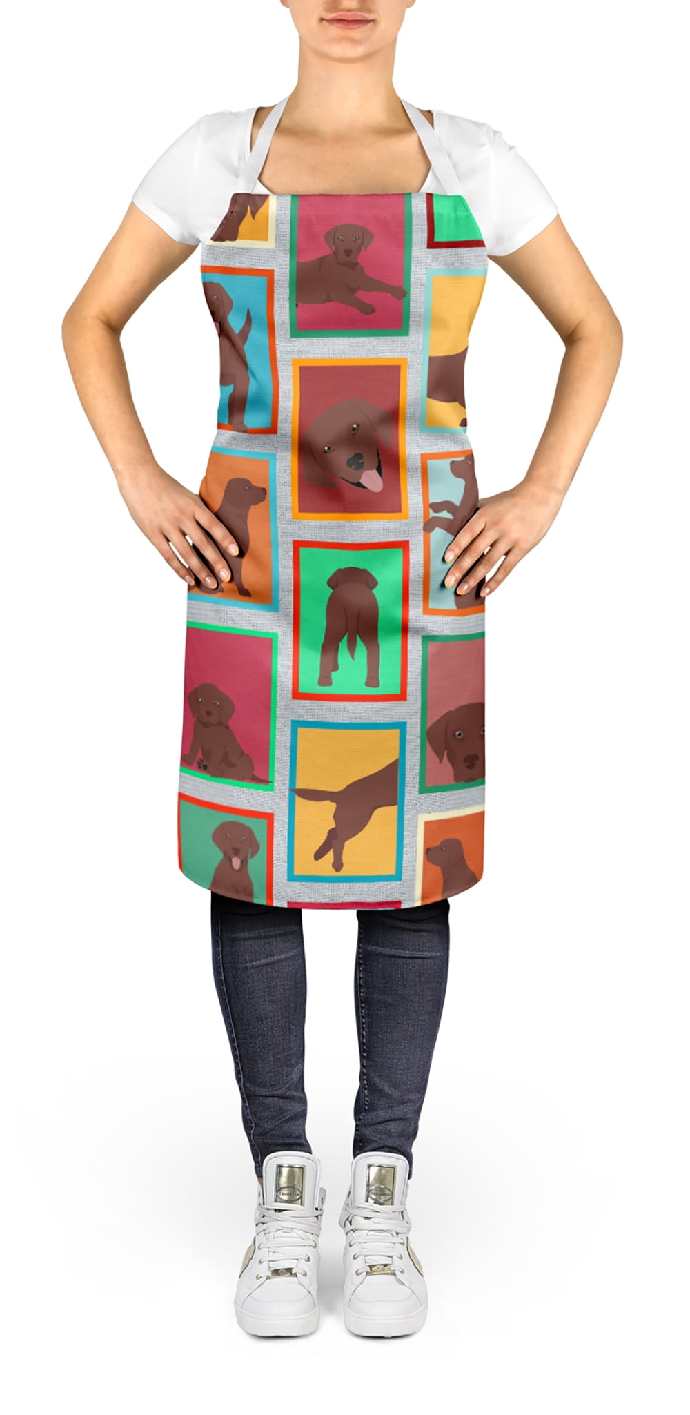 Lots of Chocolate Labrador Retriever Apron 27 in x 30 in