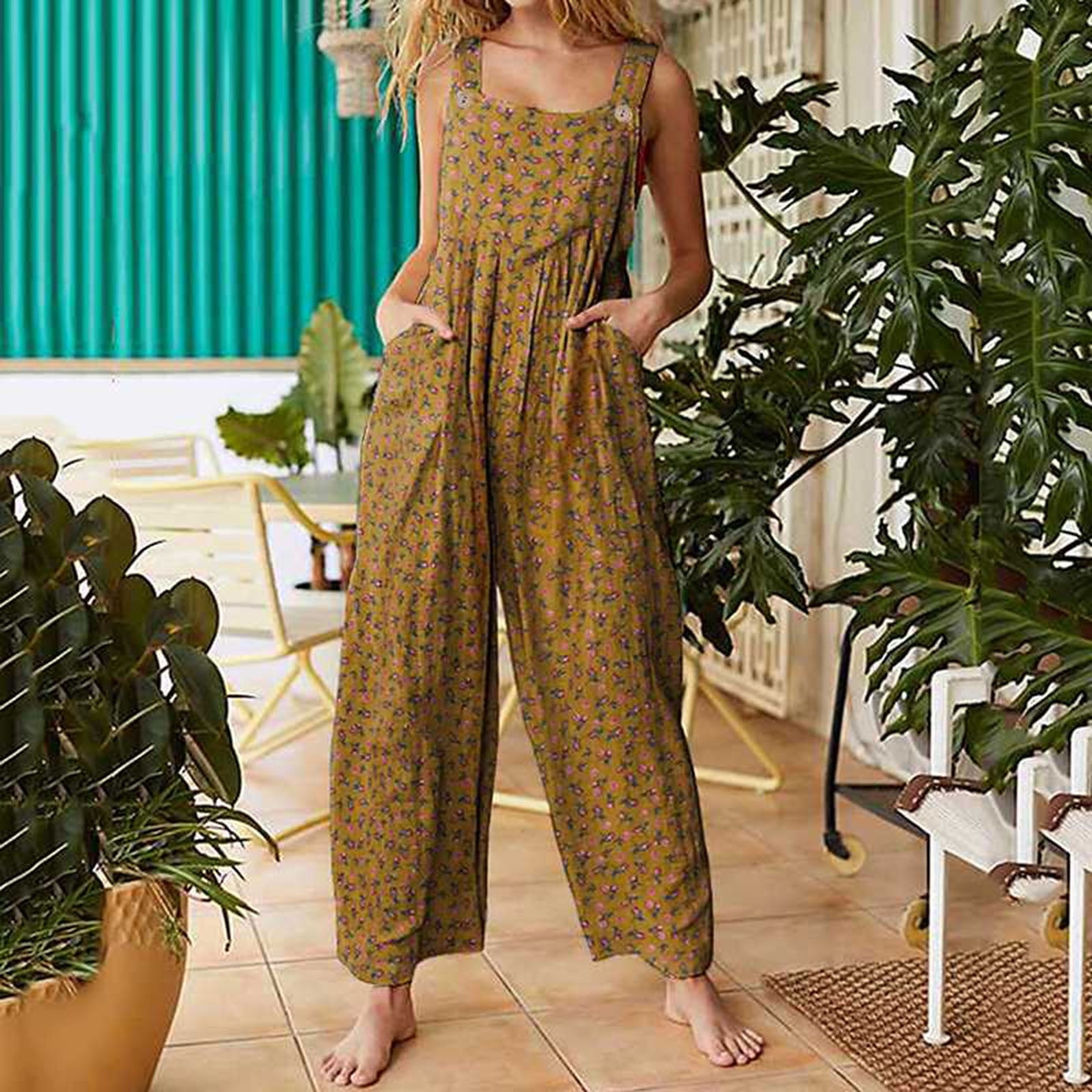 Women Cute Jumpsuits Dressy Casual Backless Sleeveless Cutout Wide Leg  Stretch Long Dress Pant Romper Work Wear - Walmart.com