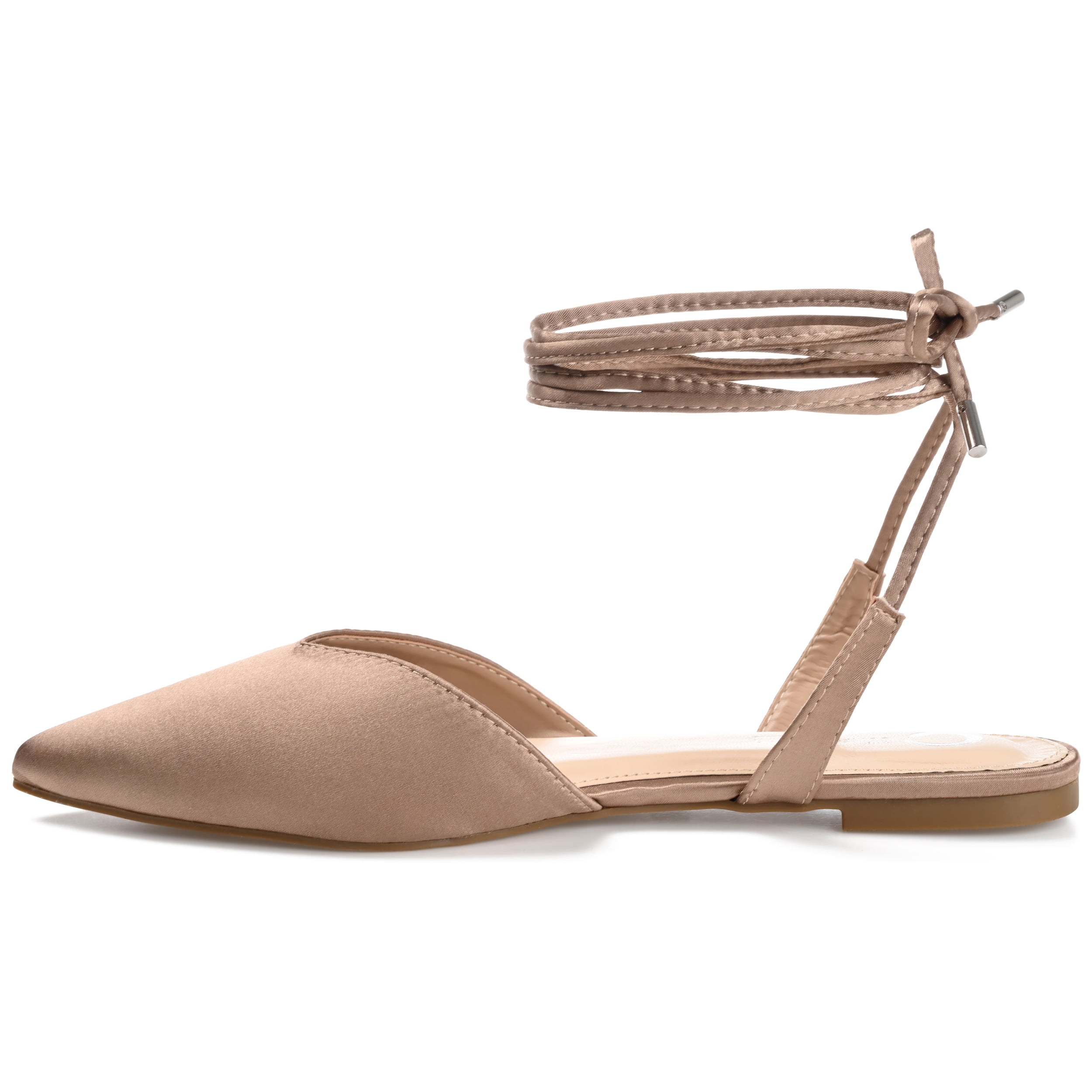 Journee Womens Theia Tie Up Pointed Toe Ballet Flats