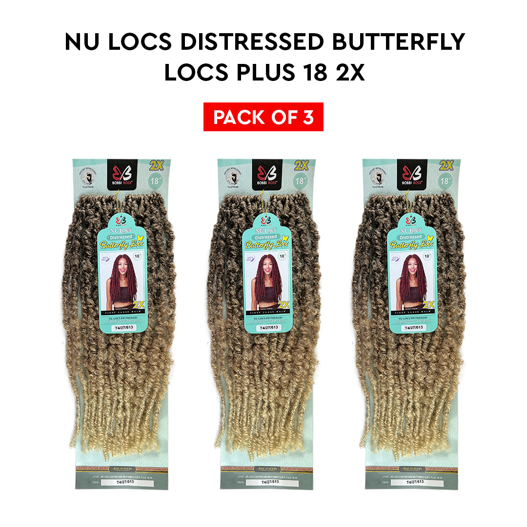 Bobbi Boss Nu Locs 2x Butterfly Locs Plus 18” ( 1 Jet Black ) 3 Pack - image 1 of 5