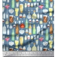 thumbnail image 1 of Soimoi Viscose Chiffon Fabric Bottle,Wine & Beer Bar Print Fabric by Yard 42 Inch Wide, 1 of 1