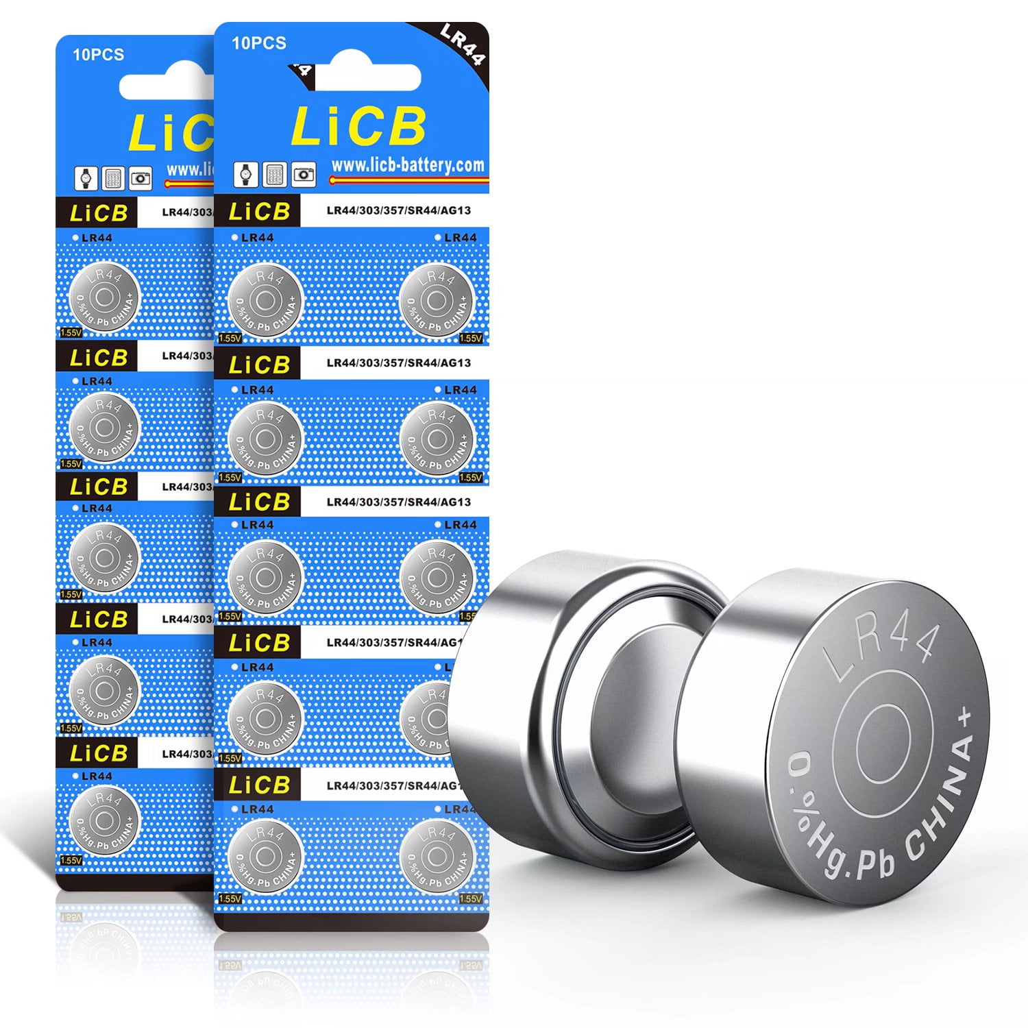 Licb Lr44 Ag13 357 Sr44 Battery 1.5v Alkaline Button Batteries 20 Pack