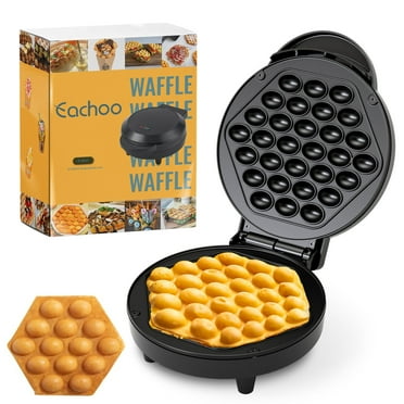 CACHOO Bubble Waffle Maker- Electric Non stick Hong Kong Egg Waffler Iron Griddle - Ready in under 5 Minutes(1200W, Black)