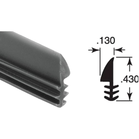 Prime-Line P 7795 Glass Glazing Spline, Gray Vinyl, 200 ft. (1 Roll)
