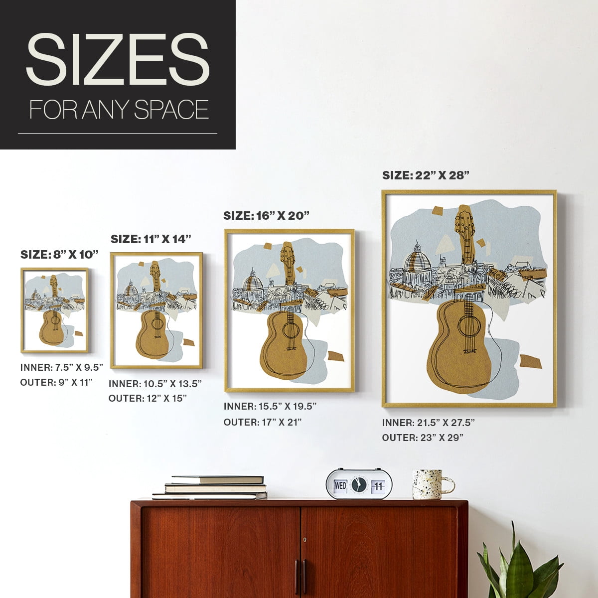 Rehearsal III Framed Print in Gold Solid Wood Framed Print No Nail Hanging