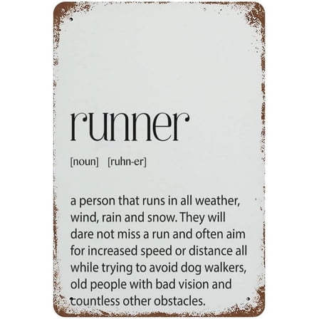 Runner Definition Running Gifts for Women Funny Novelty Metal Sign Retro Wall Decor for Home Gate Garden Bars Restaurants Cafes Office Store Club Sign Gift Plaque Tin Sign,8×12 inch