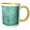 Yellow/White, variant on 3drose, Teal Scratched Metal Effect Texture, 15oz Two-tone Blue Mug