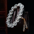 thumbnail image 2 of Adofi Natural Healing Crystal Beads Bracelet, Yellow Rope Tie Glass Beeds Crystal Bracelets with Jewelry Box, Buddha Stones White Crystal Meditation Bracelet, Mother’s Day Gifts, 10mm Round Beads, 2 of 13