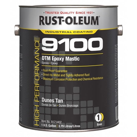 Rust-Oleum 9100 DTM Epoxy Mastic, Dunes Tan 1 gal 9171402-3402