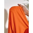 thumbnail image 7 of Orange Solid Color Strapless Ruffle Hem Maxi Dress For Women, 7 of 7