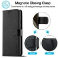 thumbnail image 4 of Pixel 9 Pro XL Wallet Case for Google Pixel 9 Pro XL Premium Luxury PU Leather Wallet Flip Magnetic Clasp Cover Retro 9 Pro XL Case Credit Card Holder Kickstand Shockproof Case,
Black, 4 of 11