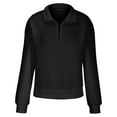 thumbnail image 5 of Timegard Quarter Zip Pullover for Women Long Sleeve Sweatshirts Fall Winter Loose Tops Solid Color, 5 of 5
