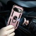 thumbnail image 3 of YEYKX for Google Pixel 9 / 9 Pro 6.3-inch Phone Case, Impact Resistant Metal Ring Magnetic Support Kickstand Drop Protector Cover for Google Pixel 9 / 9 Pro 6.3-inch,Rose Gold, 3 of 7