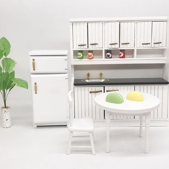 LYUMO 1:12 Excellent Furniture Model Mini Refrigerator, White, 5.1" x 2.4" x 2.1"