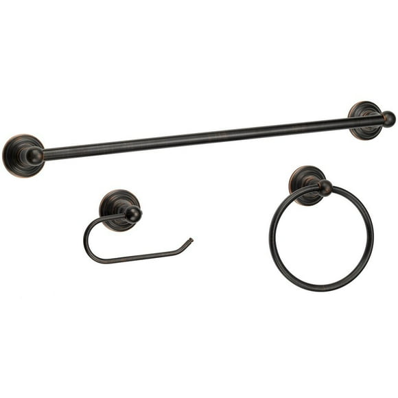 Designers ImpressionsÂ® 800 Series 3 Piece Oil Rubbed Bronze Bathroom Hardware Set