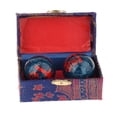 thumbnail image 1 of 2 Pieces Hand Massage Balls, Chinese Exercise Handballs with Storage Box, Durable, Compact Relaxation, Chinese Baoding Balls, for Kids Seniors Fu Word Blue, 1 of 8