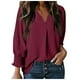thumbnail image 1 of Vestido camisero holgado informal con cuello en V y mangas cortas para mujer - Mangas largas, estampado floral, mezcla de poliéster - Estilo para todas las estaciones, 1 of 5