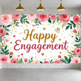 thumbnail image 4 of Floral Design Engagement Banner Decorative Flowers Elegant for Engagement Party Indoor Celebration Wall Decoration, 4 of 9