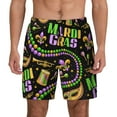 thumbnail image 2 of Goofa Mardi Gras3 Printed Men's Swim Trunks Board Shorts Quick Dry Mens Swimming Trunks with Compression Liner,Breathable Fit Hawaii Beach Shorts-XX-Large, 2 of 9
