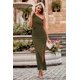 thumbnail image 3 of Vestido PRETTYGARDEN Maxi con Un Hombro, Sin Mangas y Fruncido - Talla L, 3 of 8