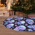 thumbnail image 6 of Sikiie blue Skull flower 30-48 inches {designName} Print Christmas Tree Skirt Snowman Xmas Tree Skirt with Edge Christmas Decorations for Holiday Party48", 6 of 7