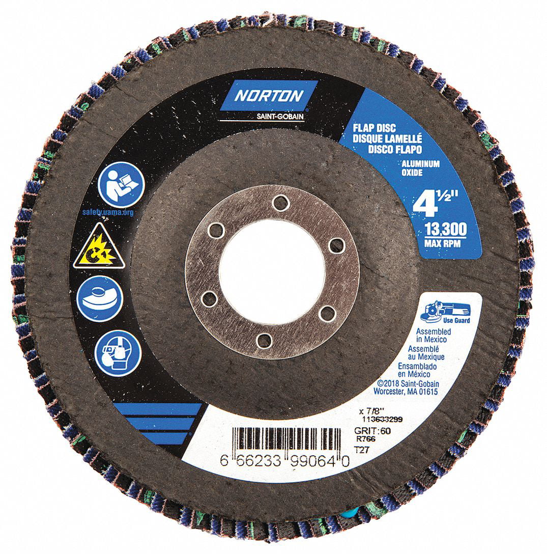 BUY 50 60 Grit T-27 GET 10 FREE Flap Disc 4 1/2" x 7/8" Aluminum Oxide 