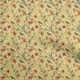 thumbnail image 1 of oneOone Rayon Yellow Fabric Floral Flower With Bird Dress Material Fabric Print Fabric By The Yard 56 Inch Wide, 1 of 4