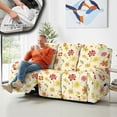thumbnail image 4 of COEQINE Reclining Sofa Cover Heavy Duty Couch Protector 8 Pieces Recliner Cover 3 Seater Washable Lazy Boy Recliner Chair Slipcover for Pets, Dogs, Cats, Yellow Floral, 4 of 8