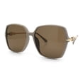 thumbnail image 4 of Womens Oversized Butterfly Rectangle Fashion Rhinestone Arm Sunglasses Grey - Brown, 4 of 7