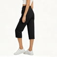 thumbnail image 5 of Bloomae Women's Cargo Capris Lightweight Quick Dry Hiking Travel Capris Summer Casual Drawstring Elastic High Waist Cropped Pants with Multi-Pockets, 5 of 9