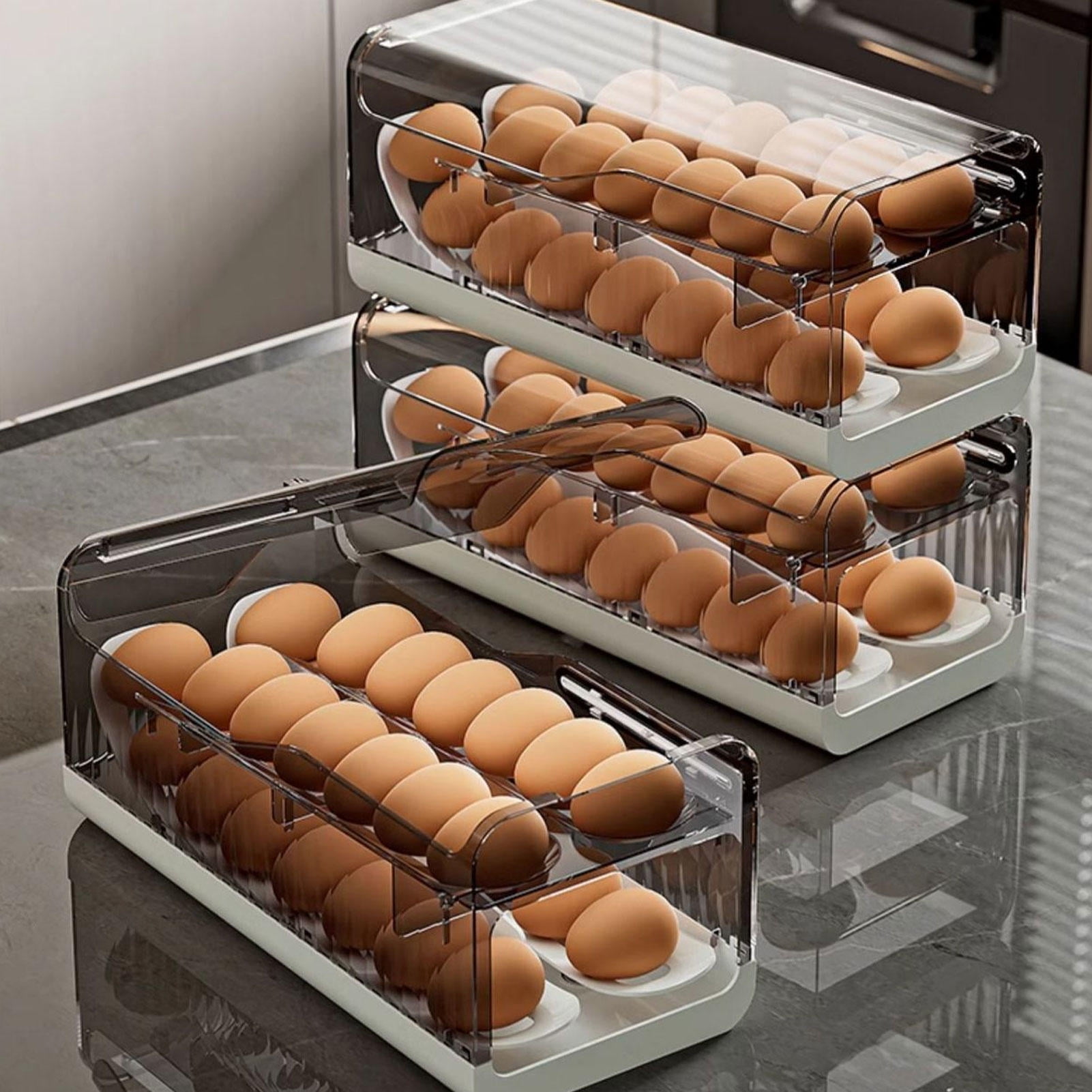 BIMZUC Rolling Egg Holder – Food‑Grade, Space‑Saving Refrigerator Side Door Organizer, 7.87×14.17×7.48 in, 2.36 lb, 27.66$