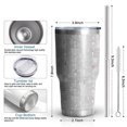 thumbnail image 6 of 30oz Gray Christmas Snowman Pattern Tumblers Stainless Steel Tumbler with Lid and Straw,Vacuum Insulated Double Wall Travel Tumbler Cups Mug with Cleaning Brush for Coffee,Tea, 6 of 7