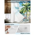 thumbnail image 5 of No Hook Shower Curtain with Snap-in Liner, Summer Beach Waterproof Fabric Bathroom Curtains, Tropical Coastal Palm Tree Surfboard Bath Curtains & Mesh Top Window 72"x84" Long, 5 of 9