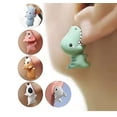 thumbnail image 1 of 3 pares/ 2 pares/ 1 par lindo animal mordedura pendiente 3d arcilla animal ornamento pendientes dinosaurio pendiente # hgkj14, 1 of 1