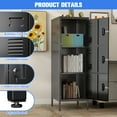 thumbnail image 6 of GANGMEI Metal Storage Locker with Ventilation Holes, Steel Single Locker with Lock and Card Slof for Children Room, School, Office, Home,47.3" H x 15.8" W x 15.8" D,Assembly Required,Black, 6 of 8