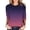 A-Purple65, variant on Jamsmile Women Tshirts Casual Summer Gradient Print O Neck Three Quarter Sleeve T Shirts Tops Classic Loose Basic Tee Shirts