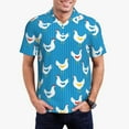 thumbnail image 4 of Vsdgher Cartoon Chicken Print Men's Short Sleeve Stretch Polo Shirt, Moisture-Wicking Performance Polo Shirt, 4 of 8
