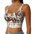 thumbnail image 2 of Bixox Women's Western Desert Cowboys2 Pattern Fitness Navel Tank Top U-Back Yoga Tank Top Sweatshirt Sports Bra, 2 of 7
