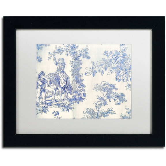 Trademark Fine Art "Toile Fabrics VI" Canvas Art by Color Bakery White Matte, Black Frame