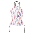 thumbnail image 6 of idosla Womens Swim Tankini Tops High Neck Bathing Suit Slim Fit Swim Tops UPF 50+ Tummy Control Swimsuits No Bottom (Light Purple, XL), 6 of 7