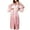 Pink, variant on WREESH Womens Long Nightgowns Lace Satin Pajamas Short Sleeve Pajamas Casual Short Pajamas Household Clothing Pink