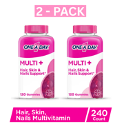 One A Day MULTI+ Hair, Skin & Nails Support Gummy Multivitamin, 120 Count (2 Pack)