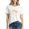 thumbnail image 2 of 2025 Women's Drop Shoulder Basic Tee - Soft Short Sleeve Crew Neck T-Shirt | Loose Casual Summer Tops with Relaxed Fit Comfy, 2 of 4