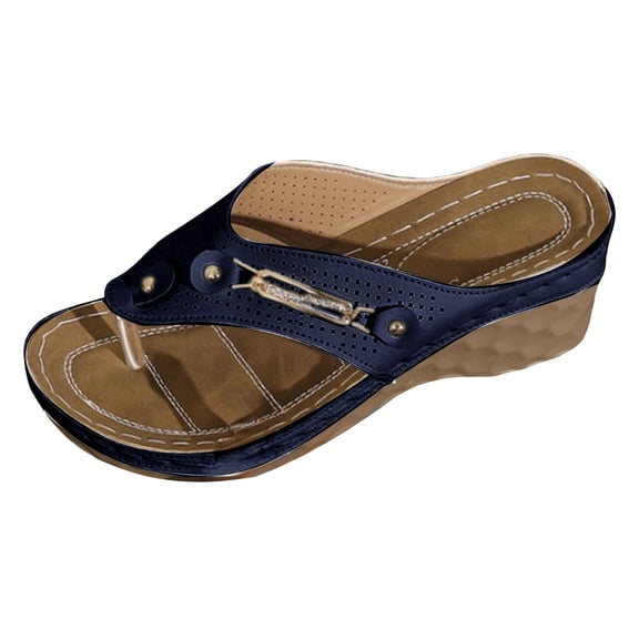 YLYL Women Orthopedic Sandals Platform Wedge Heel Open Toe Arch Support Flip Flops Slippers