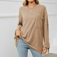 thumbnail image 2 of Yuyuzo Women Oversized Jumper Tops Long Sleeve Crew Neck Pullover Sweaters Ribble Knit Solid Color Blouse, 2 of 7