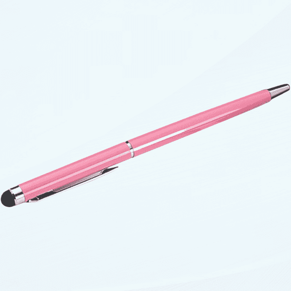 Stylus Pens for Touch Screens,Universal Metal Smart Phone Tablet Dual-Nib Touch Screen Stylus with Writing Pen - Pink