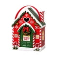 thumbnail image 2 of Christmas Magic House Gift Box Cottage Shaped Handle Packaging Gingerbread | Lidded Cardboard Container for Cookies Candy Small Presents Holiday Party Favor Storage Carrying Display Seasonal Treats, 2 of 3