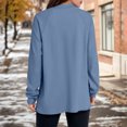 thumbnail image 6 of Women's Fashion Women's Lightweight Long Sleeve Pullover With Pockets Preppy Graphic Hoodie, Solid Color Fall Winter Sweatshirt with Button Details for Stylish Outfits,Blue,S, 6 of 7